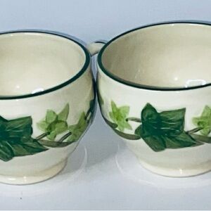 Vintage Franciscan Green Ivy Coffee Tea Cups Set of 2
